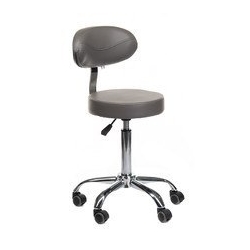 Taboret kosmetyczny z oparciem - Grey